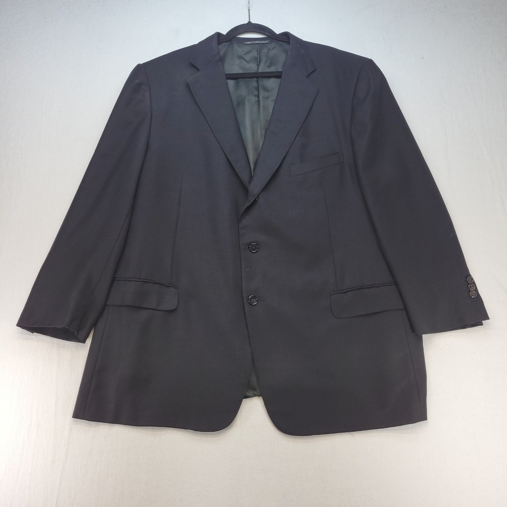 Ermenegildo Zegna Blazer Men US 56 / EU 66R Black Su Misura Wool Sport Coat